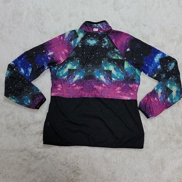 FILA SPORT BLACK GALAXY NEBULA ACTIVE RUNNING WINDBREAKER, SIZE MEDIUM - Picture 8 of 8